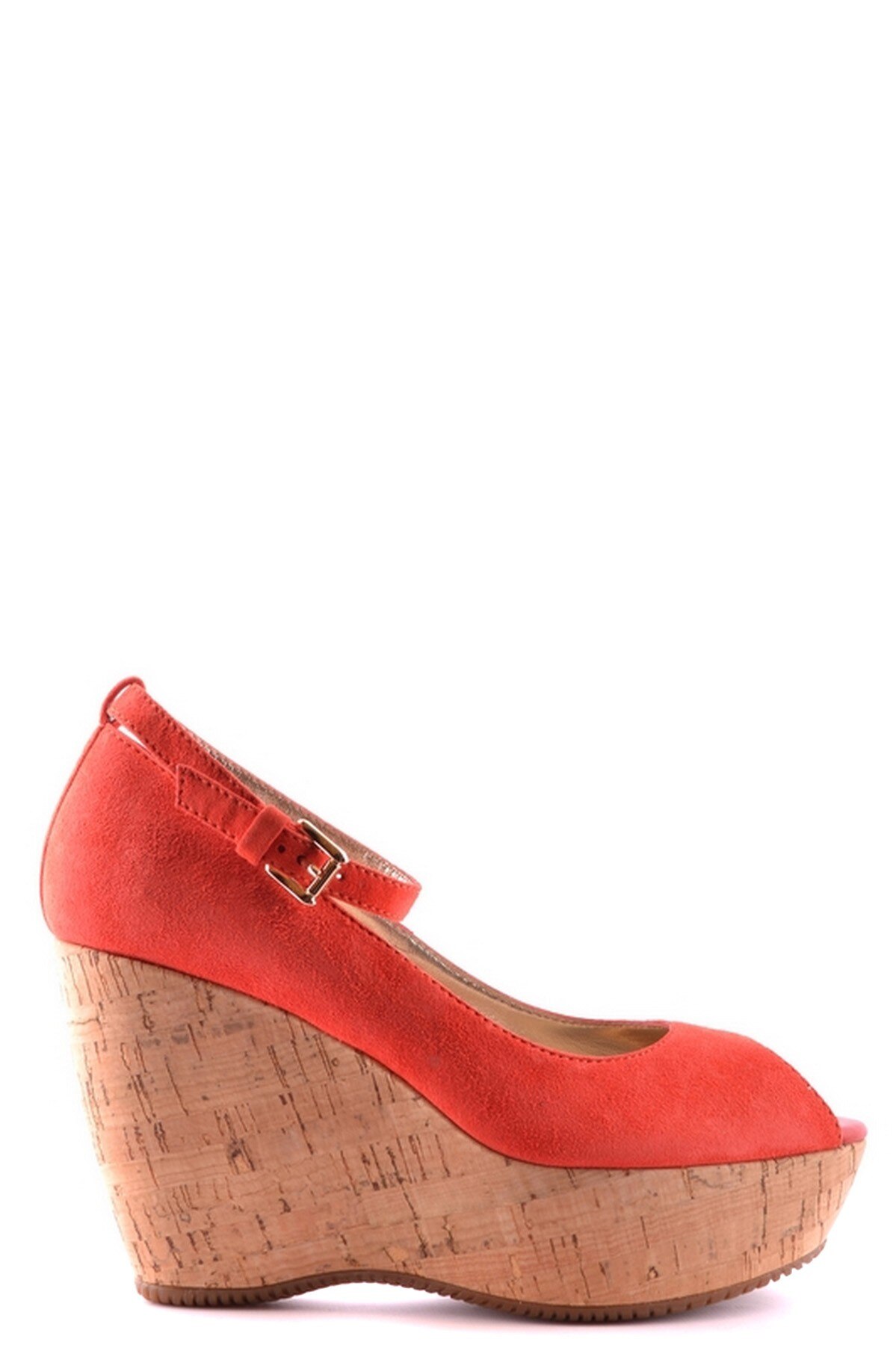 Sandale dama Hogan NN245, Piele intoarsa, Rosu