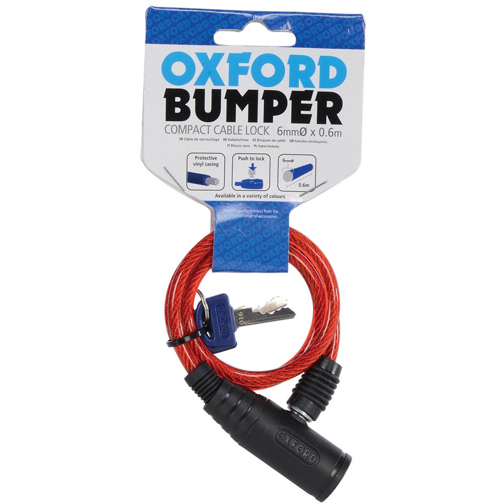 Incuietoare pentru lant OXFORD Bumper Cable lock, Rosu