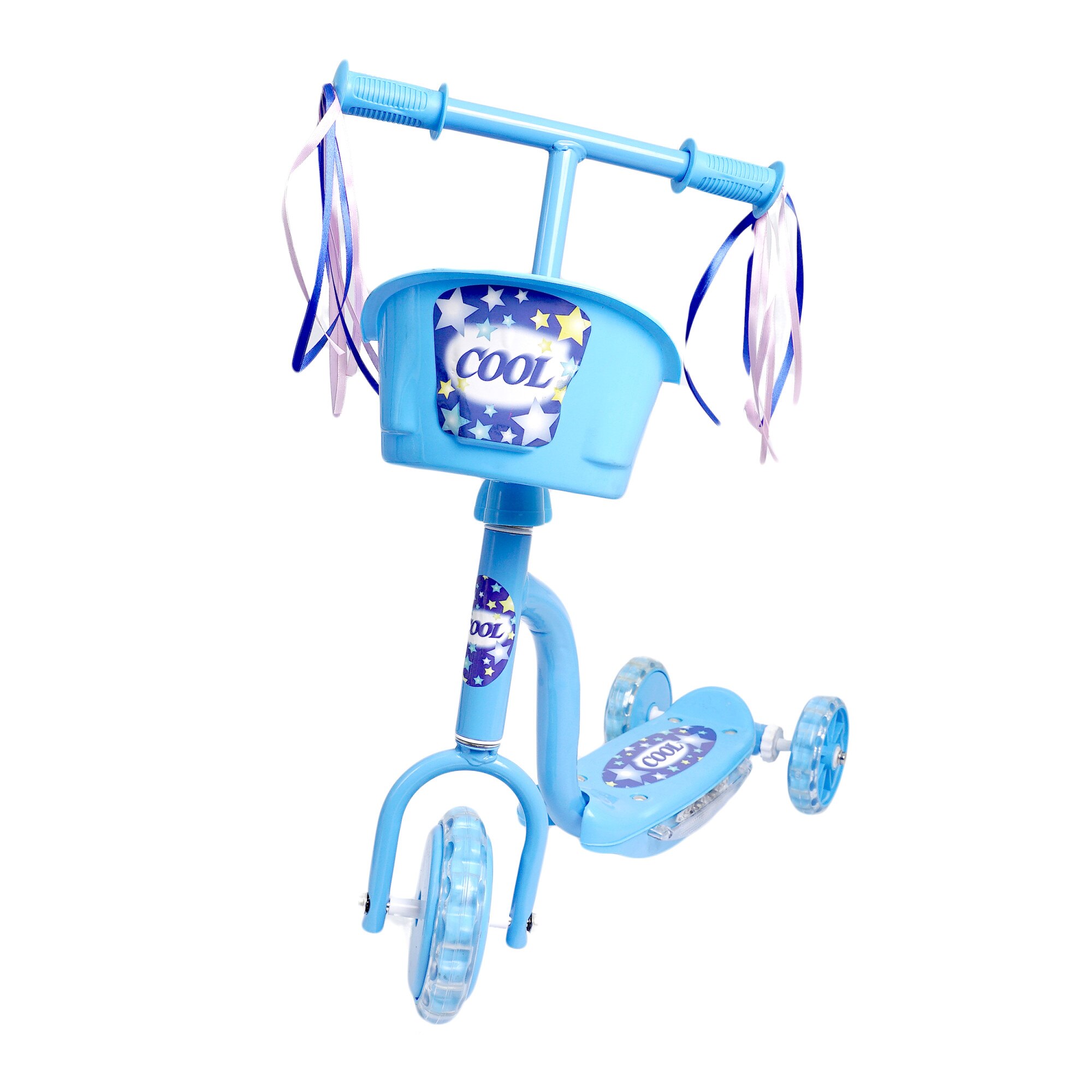 Trotineta Larsen, cu 3 roti si cos, albastru