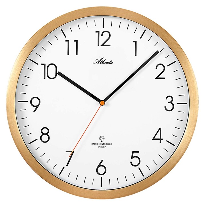 Ceas de perete Atlanta 4382/9, Quartz, Alb, Analogic, Modern