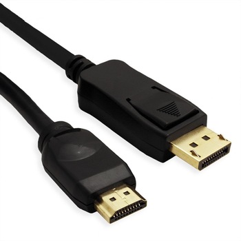 Cablu Displayport la Hdmi 4K T-T 2m Negru, Mycon CON5786 Cablu Displayport la Hdmi 4K T-T 2m Negru, Mycon CON5786
