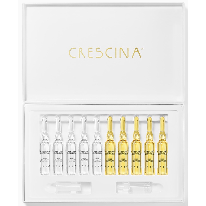 Ампули срещу косопад 500 Crescina HFSC Transdermic, Мъже, 10+10 ампули