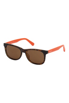 Guess, Ochelari de soare patrati cu logo, Maro inchis/Oranj, 49-15-130 Standard Guess, Ochelari de soare patrati cu logo, Maro inchis/Oranj, 49-15-130 Standard