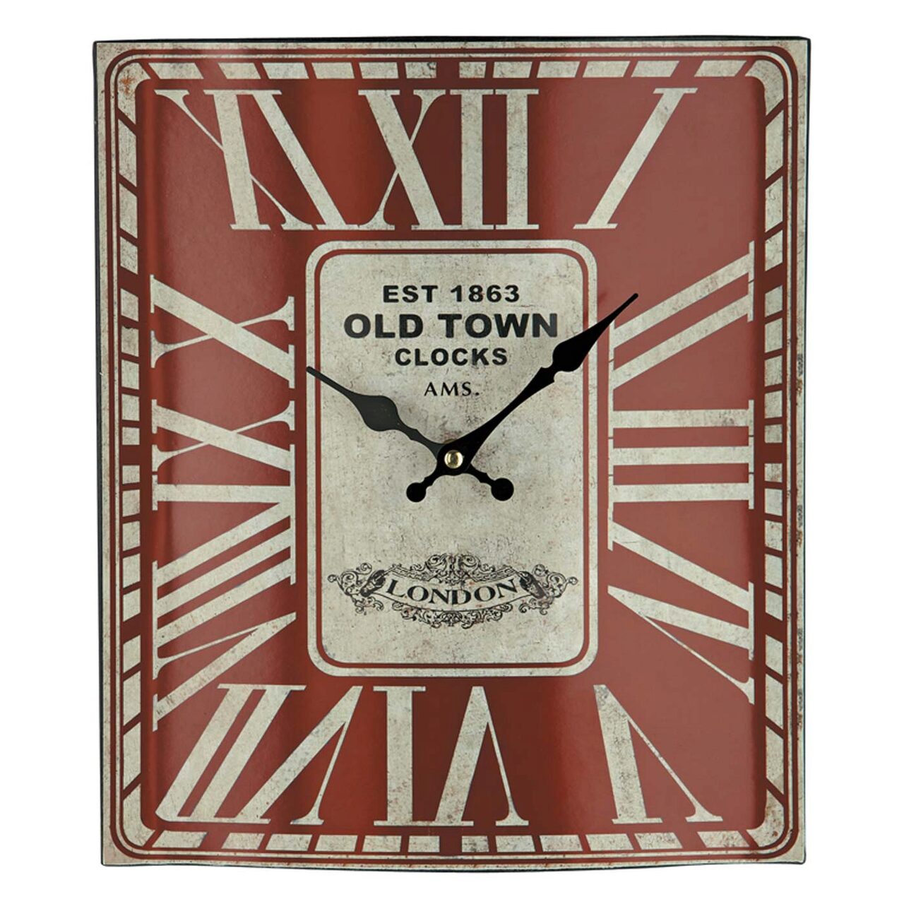 Ceas de perete AMS 9472, Quartz, Rosu, Analogic, Modern