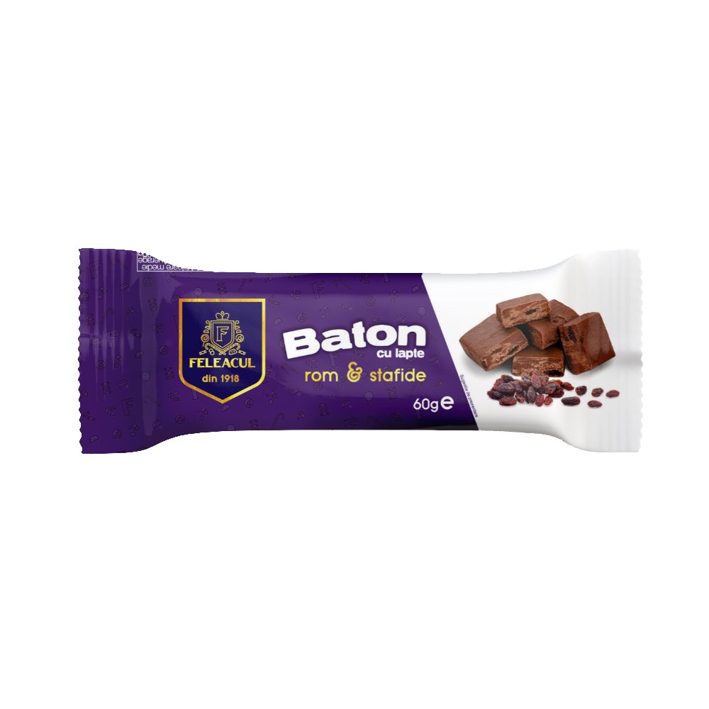 Bax 24 Batoane cu Rom si Stafide Feleacul, 60 g