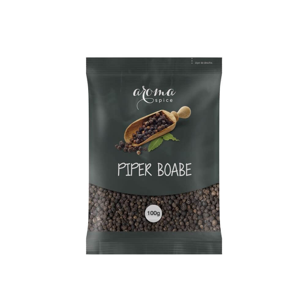 Piper Negru Boabe Aroma Spice, 12 Plicuri x 100 g