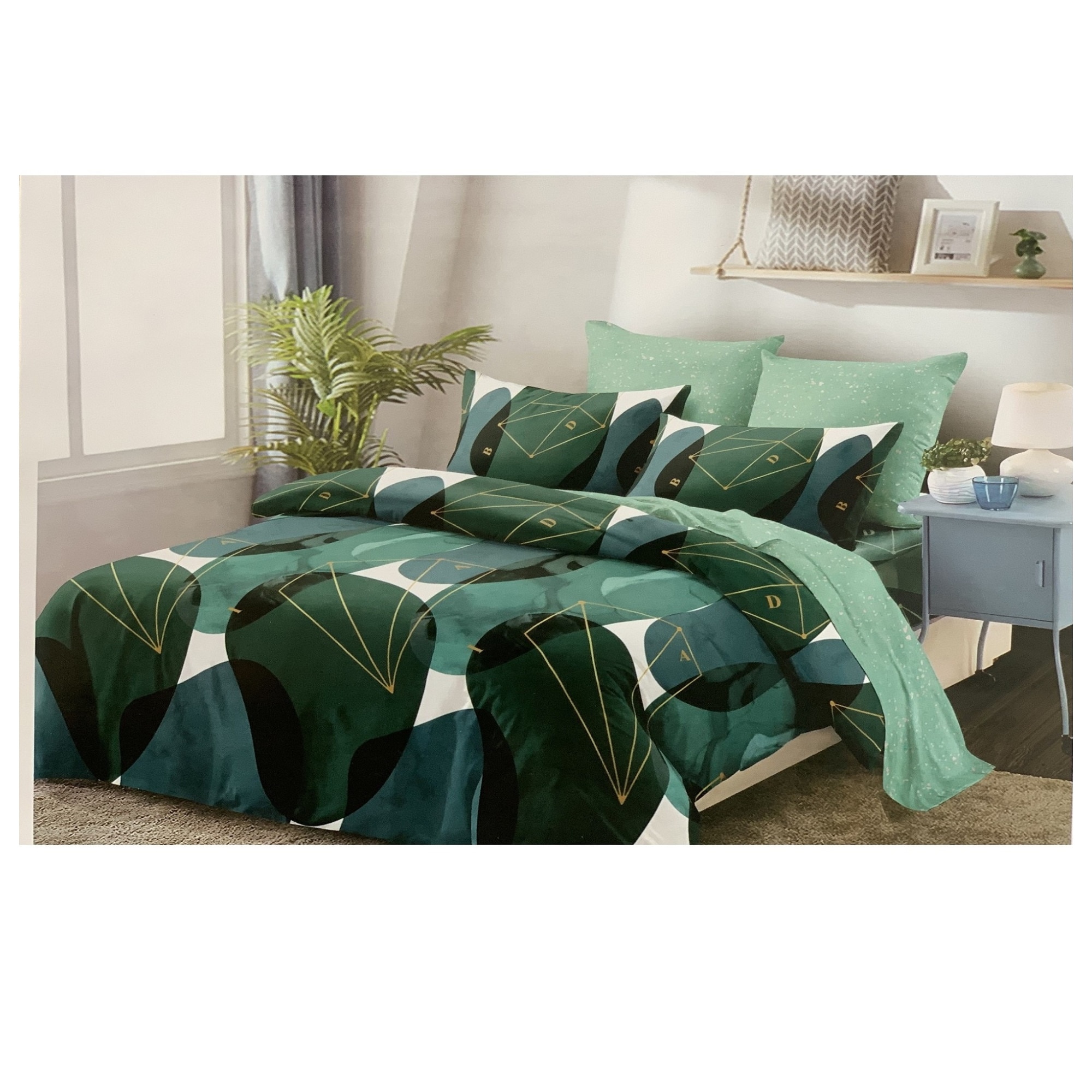 Set Lenjerie Finet Satinat, 6 Piese, Pat 2 Persoane, CR-08