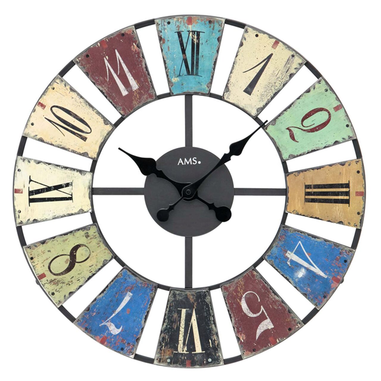 Ceas de perete AMS 9465, Quartz, Multicolor, Analogic, Modern