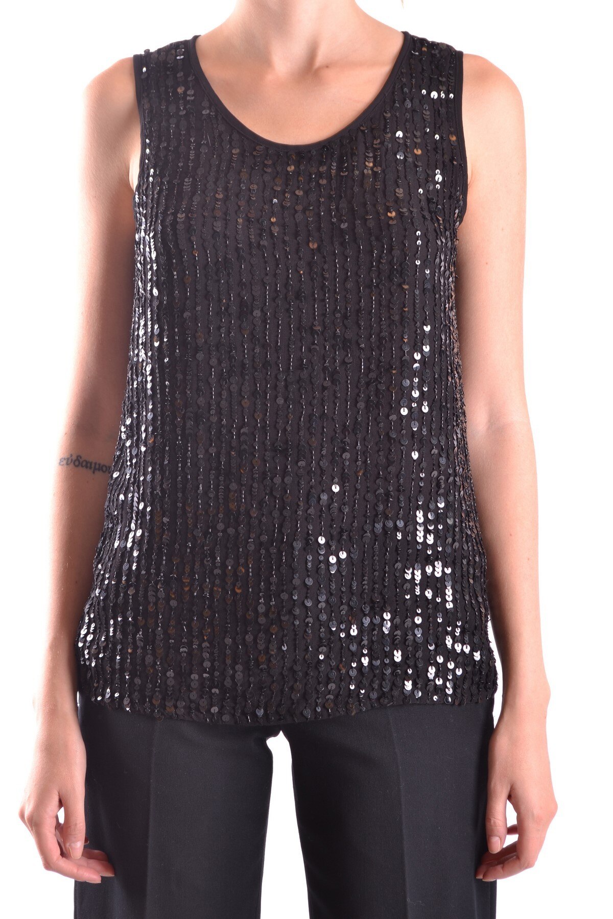 Tricou fara maneci Liu Jo NK169, Viscoza, Negru, 42