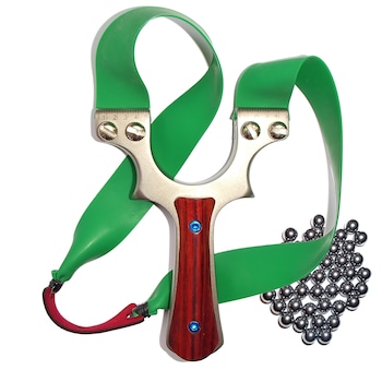 Set Prastie metal, 2.5cm latime benzi, cu 100 de bile si o rezerva inclusa Set Prastie metal, 2.5cm latime benzi, cu 100 de bile si o rezerva inclusa