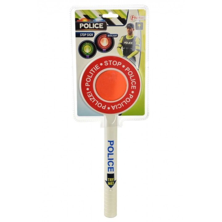 Világító rendőrségi stop tábla játék - 32 cm