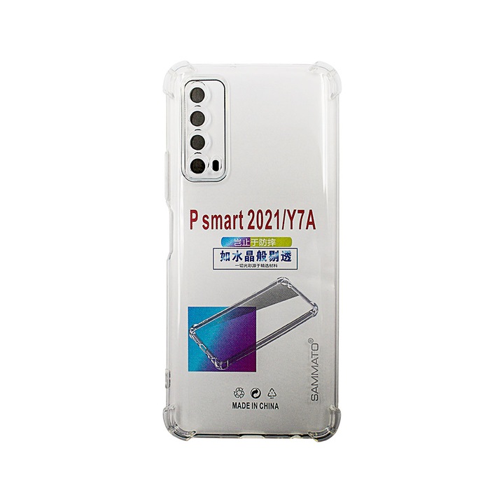 Силиконов калъф SAMMATO за Huawei P Smart 2021, Anti-shock прозрачен