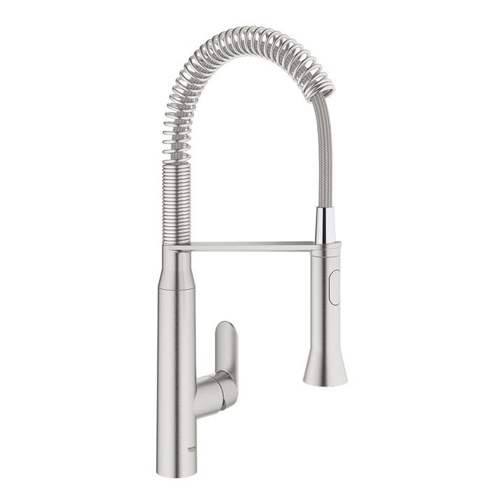Смесител Grohe, K7, 31379DC0, кухненски смесител, за проточни бойлери , 35 mm керамичен картуш, Превключвател: аератор/душ SpeedClean, автоматично превключване към аератор, защита от обратен поток