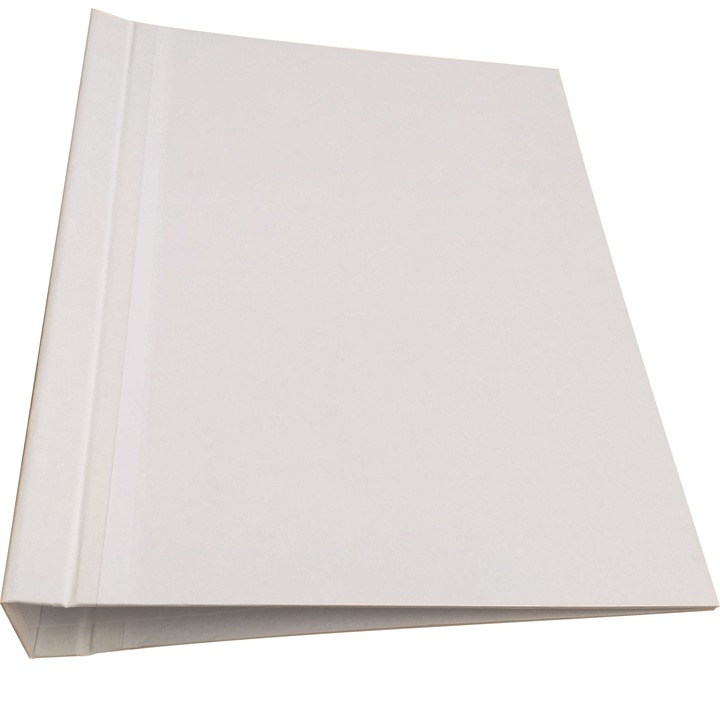 Set 10 Coperti arhivare documente, cu panza la cotor, alb, A4+, carton rigid