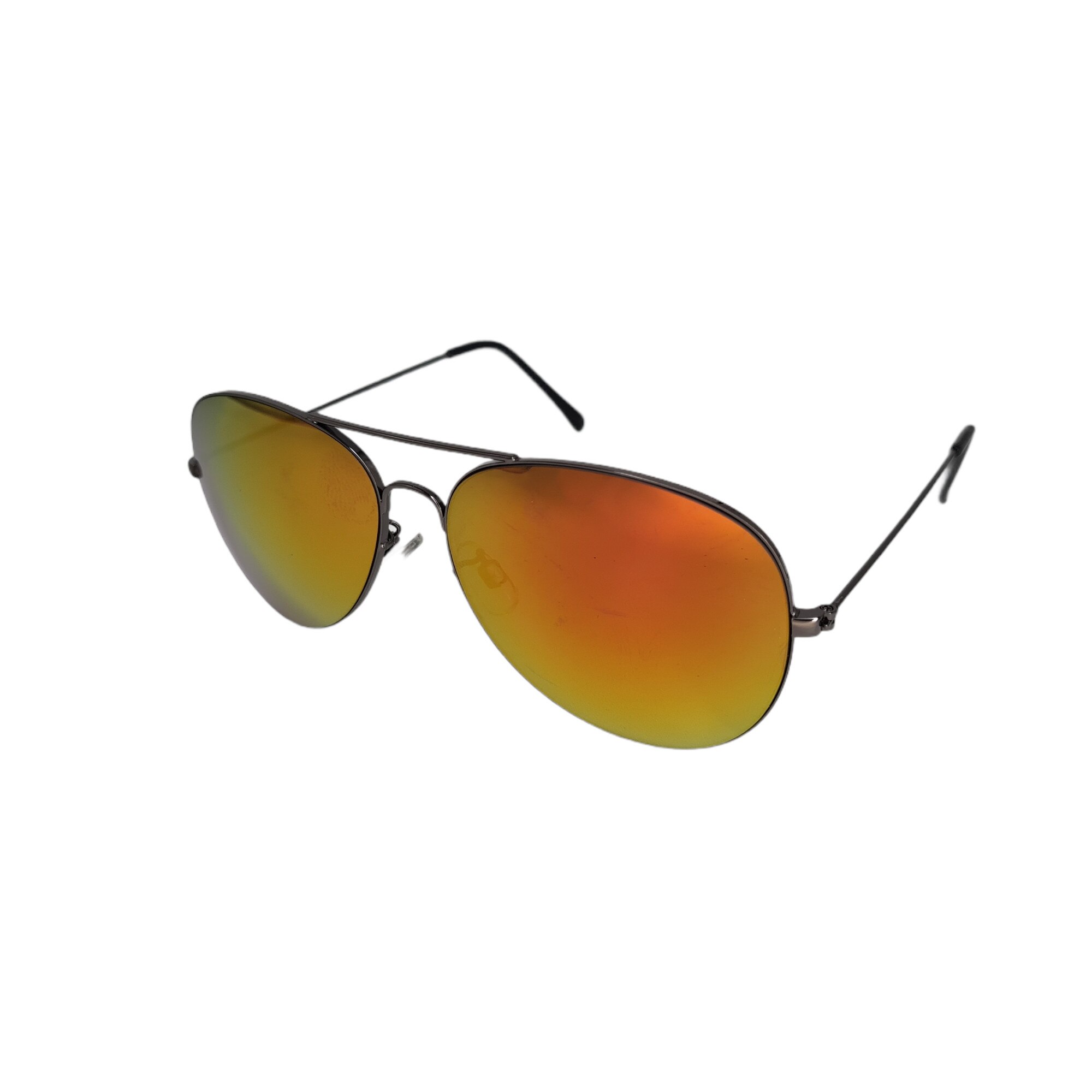Ochelari de soare model Aviator, unisex, rosu reflexii