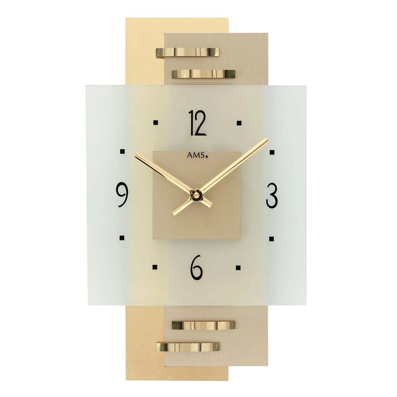 Ceas de perete AMS 9241, Quartz, Beige, Analogic, Modern