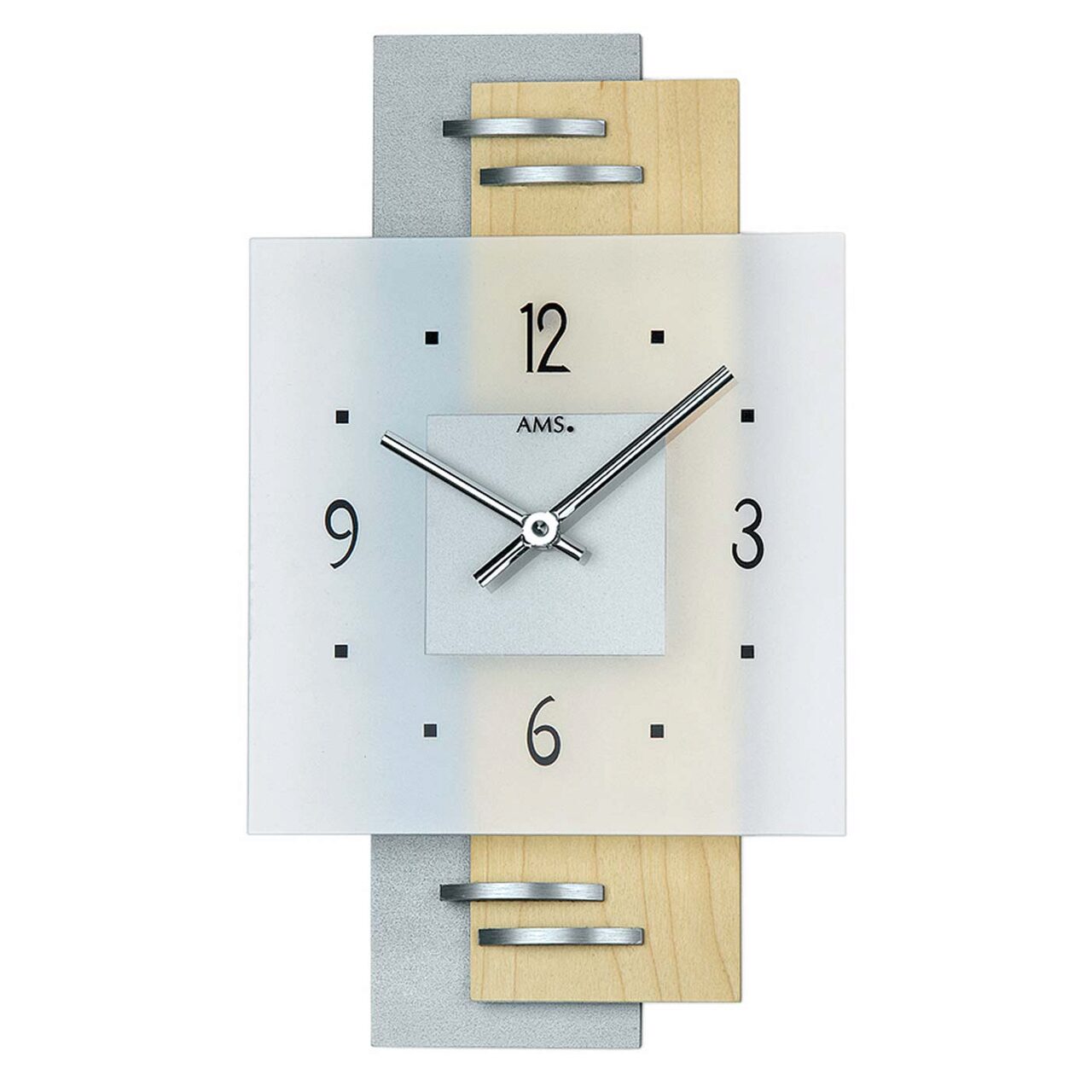 Ceas de perete AMS 9248, Quartz, Transparent, Analogic, Modern