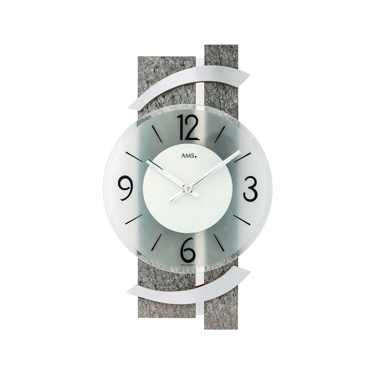 Ceas de perete AMS 9548, Quartz, Transparent, Analogic, Modern