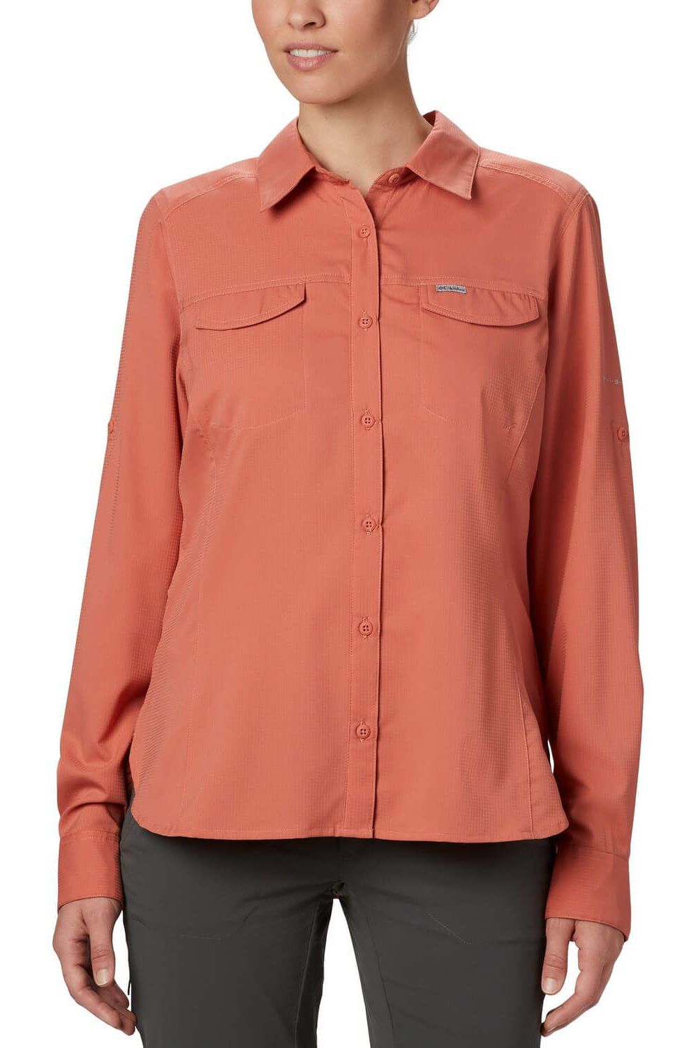 Camasa de dama, Columbia Silver Ridge Lite Long Sleeve Shirt, Rosu