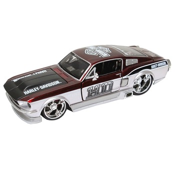 Masina de juacrie Maisto, Ford Mustang GT, 1967, 19cm, 1:24, Harley Davidson, Plastic/Metal, Multicolor Masina de juacrie Maisto, Ford Mustang GT, 1967, 19cm, 1:24, Harley Davidson, Plastic/Metal, Multicolor