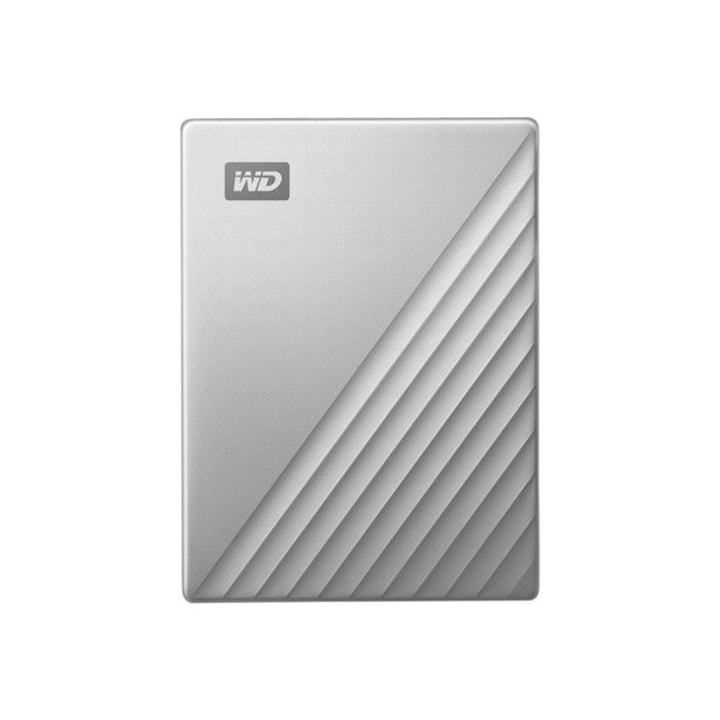 Външен хард диск WD My Passport Ultra for Mac WDBPMV0050BSL - Hard drive - encrypted - 5 TB - external (portable) - USB 3.1 (USB-C connector) - 256-bit AES - silver WDBPMV0050BSL-WESN