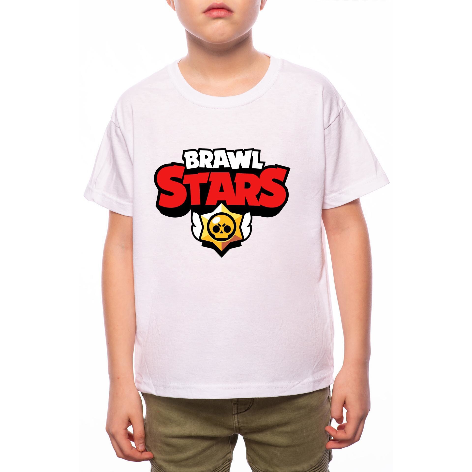 Tricou Baiat, Brawl Stars, 100% Bumbac, Alb, W1