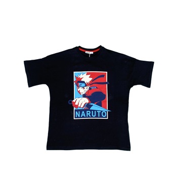 Tricou copii, culoare negru, model Naruto Oversize, Negru Tricou copii, culoare negru, model Naruto Oversize, Negru