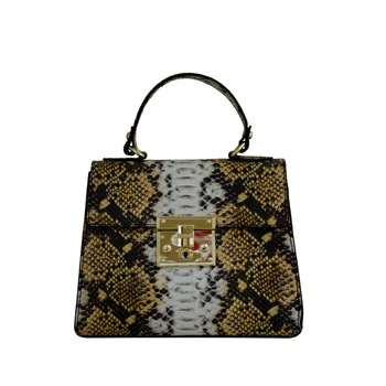 Geanta de dama din piele naturala Eva Bags, Mia multicolor sarpe
