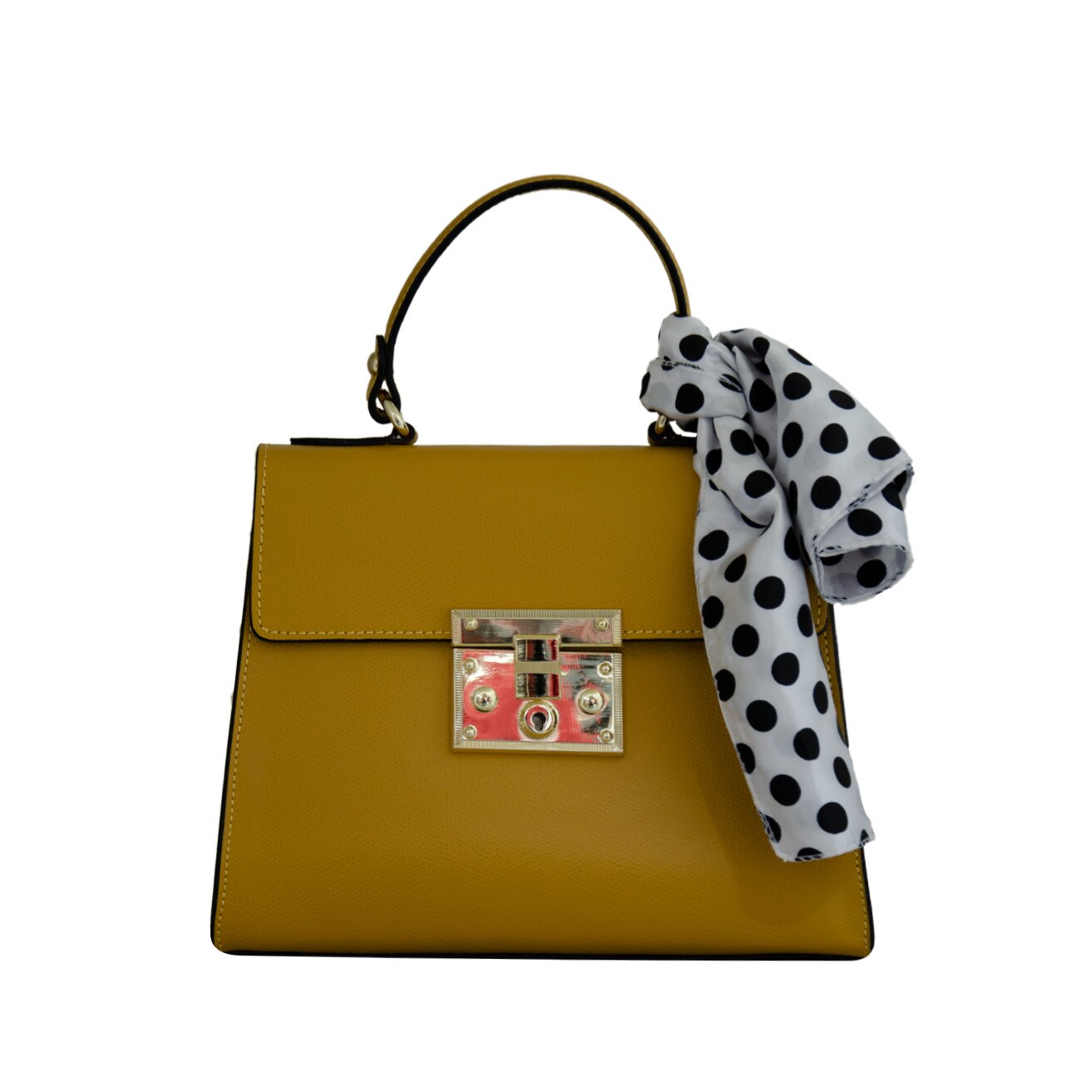 Geanta de dama din piele naturala Eva Bags, Mia galben