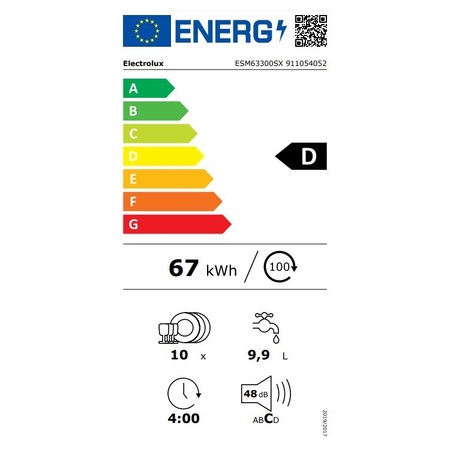 Masina de spalat vase Slim Electrolux, 10 seturi, 8 programe, Clasa D, Motor Inverter, Maxi Flex, Air Dry, 45 cm, Inox