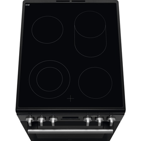 Aragaz Electrolux LKR564200K, Vitroceramica, 4 zone de gatit, Cuptor electric multifunctional, SteamBake, AirFry, Autocuratare catalitica, Grill electric, Clasa A, 50 cm, Negru