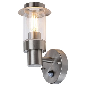 Aplica de exterior Rabalux Warsaw 7839, cu senzor de miscare, E27, 20W, IP44, Otel inoxidabil, Crom Aplica de exterior Rabalux Warsaw 7839, cu senzor de miscare, E27, 20W, IP44, Otel inoxidabil, Crom