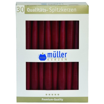 Set 30 Lumanare conica Visiniu Set 30 Lumanare conica Visiniu