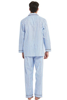 Pijama Barbati GLOBAL,Clasica,Panza,Set, dunga albastra, Alb/Albastru inchis/Gri Pijama Barbati GLOBAL,Clasica,Panza,Set, dunga albastra, Alb/Albastru inchis/Gri