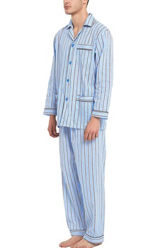 Pijama Barbati GLOBAL,Clasica,Panza,Set, dunga albastra, Alb/Albastru/Gri Pijama Barbati GLOBAL,Clasica,Panza,Set, dunga albastra, Alb/Albastru/Gri