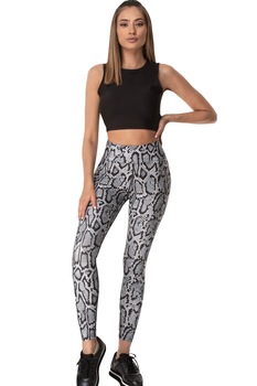 Colanti dama lycra, talie inalta, elastici, Gri/Alb Colanti dama lycra, talie inalta, elastici, Gri/Alb