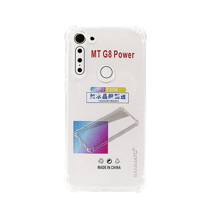 Силиконов калъф SAMMATO за Motorola G8 POWER, Anti shock, прозрачен