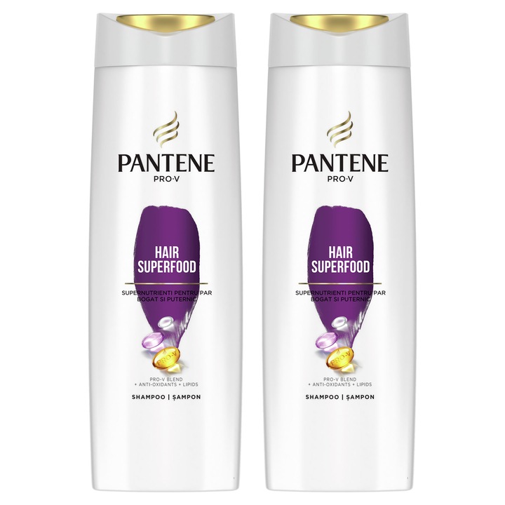 Комплект 2 x Шампоан Pantene Pro-V Superfood, 360 мл