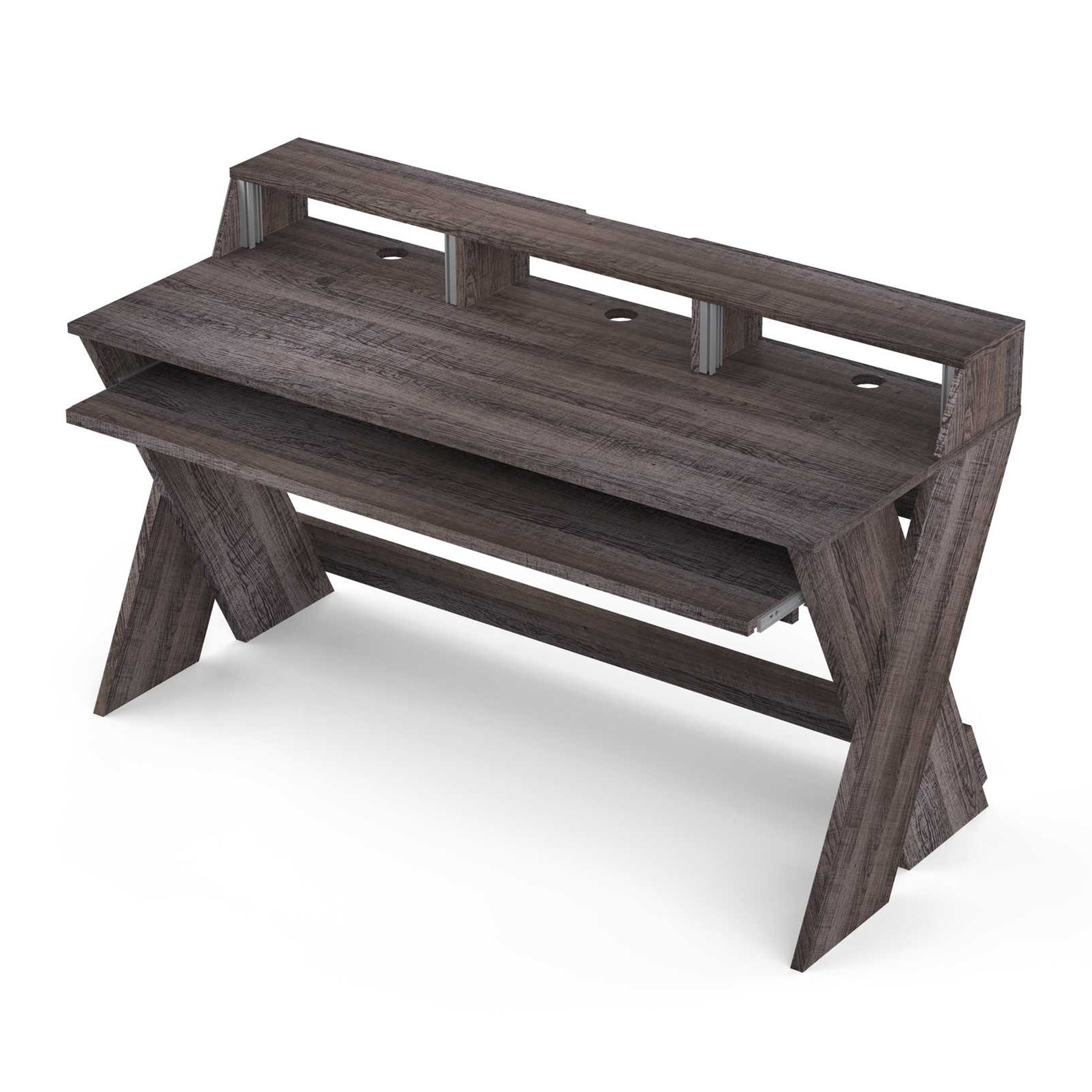 Pupitru studio, Glorious Sound Desk Pro Walnut, finisaj lemn de nuc, dim 155x65x94 cm