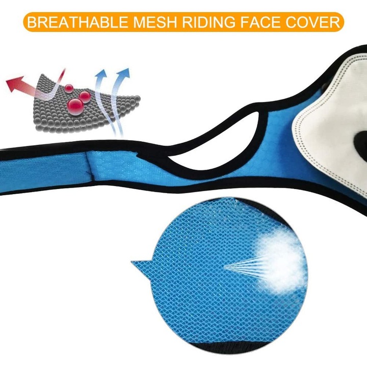 Текстилна защитна маска с филтър Neo Filter, Многократна, Подвижна, Светло синя