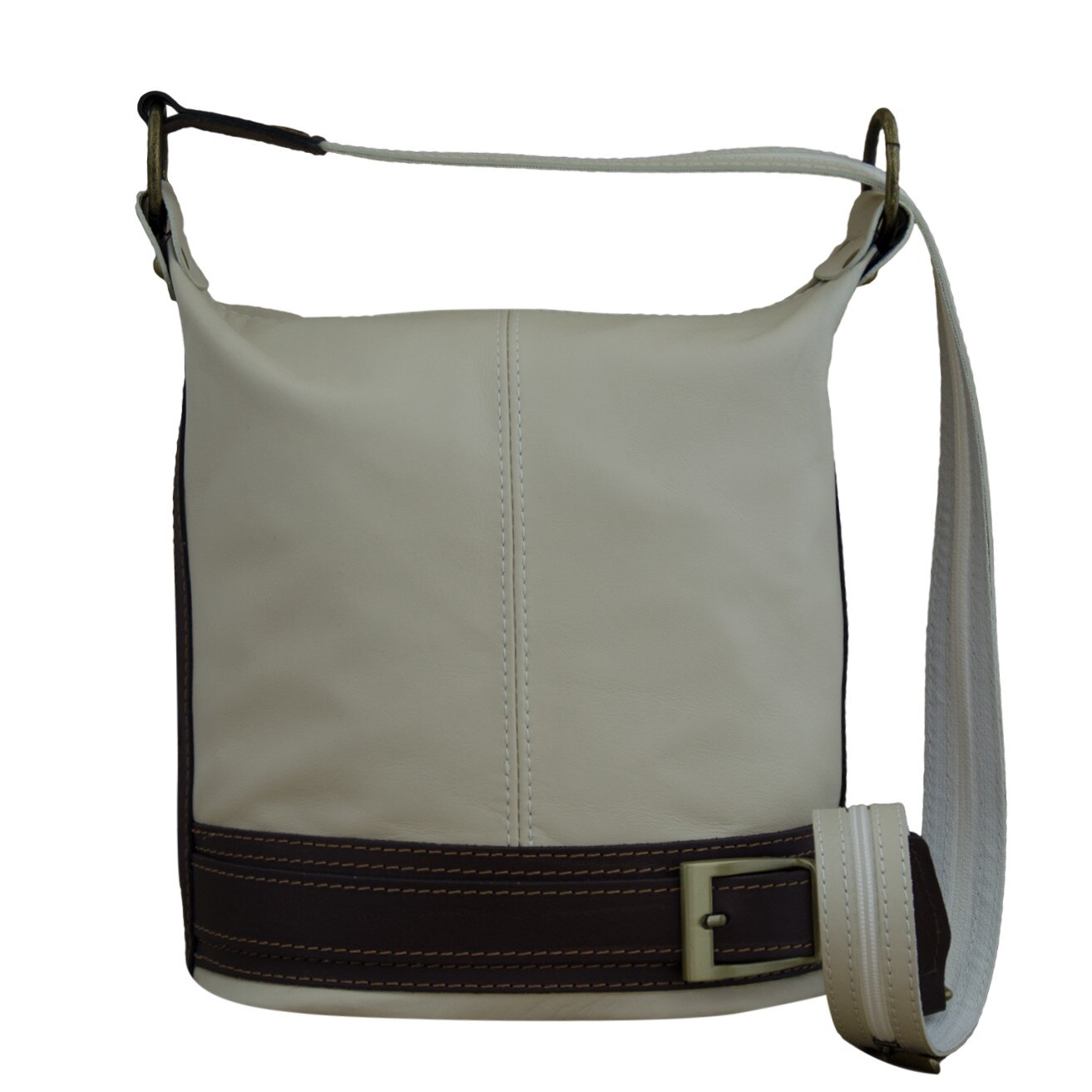 Geanta de dama tip saculet din piele naturala Eva Bags, Irina bej