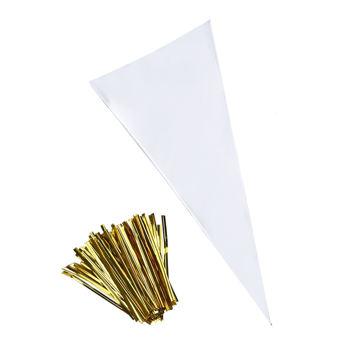 Set 100 pungi alimentare, Inchidere Twist Tie, 18 x 38 cm, Transparent