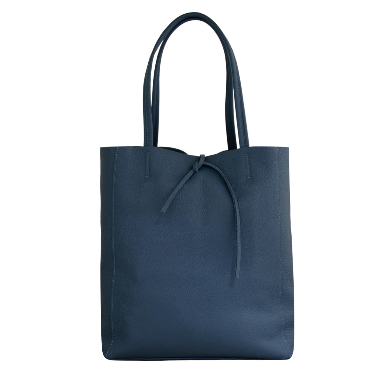 Geanta tip traista din piele naturala Eva Bags, Sia albastru