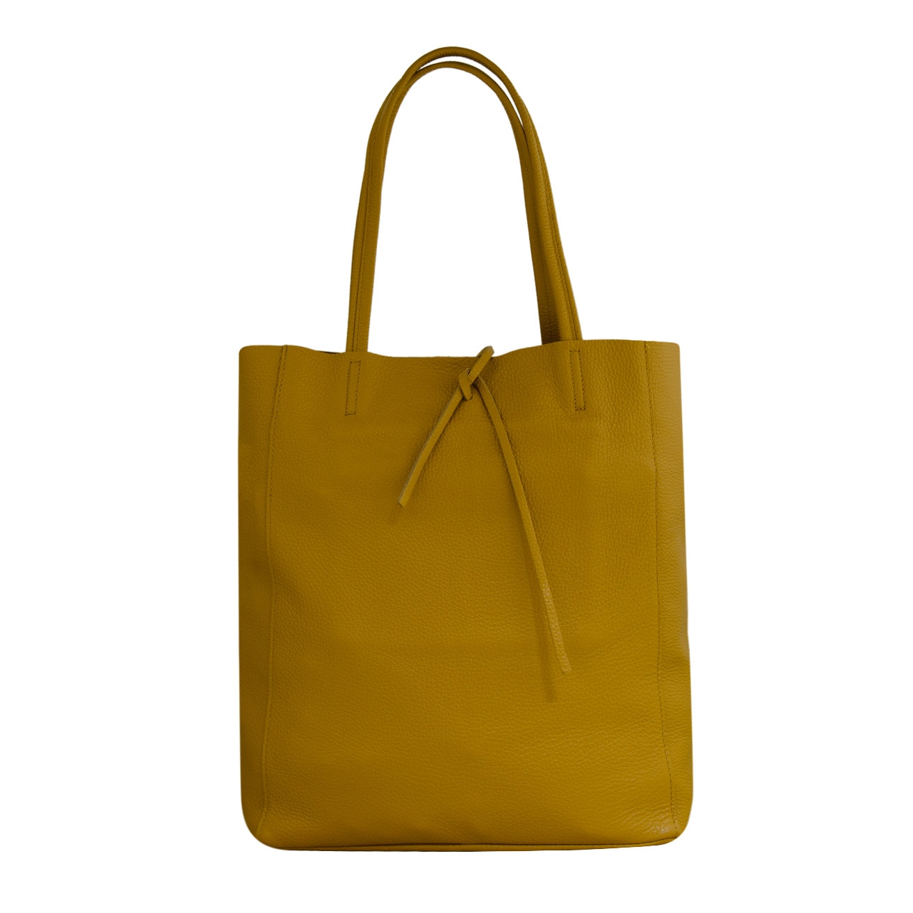 Geanta tip traista din piele naturala Eva Bags, Sia galben