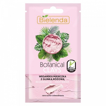 Masca de Fata Vegana cu Argila Roz BOTANICAL CLAYS, Bielenda, 8g Masca de Fata Vegana cu Argila Roz BOTANICAL CLAYS, Bielenda, 8g