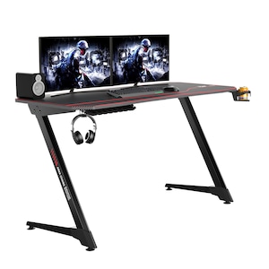 Arka Chairs Gamer Asztal Evolution Z11, 140x60 cm Fekete, 2 monitorhoz, egérpad XXL