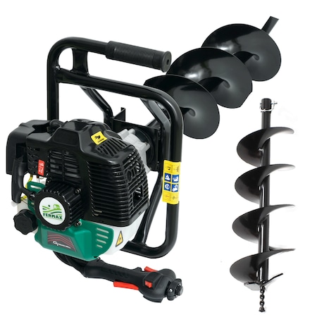 Motoburghiu pentru pamant FERMAX, 4CP, Burghiu 300mmx800mm inclus