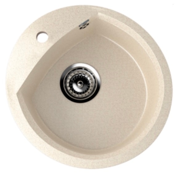 Chiuveta bucatarie, Ulgran, rotunda, bej, 407-328, 46x48x20.5 cm