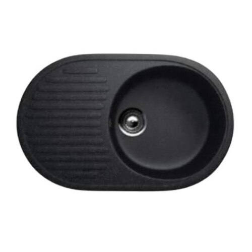 Chiuveta bucatarie, Ulgran, compozit, ovala, negru,107-308, 72x45.5 cm