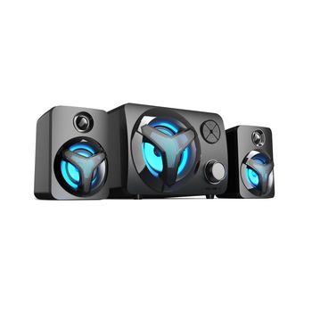 Sistem complet de boxe 2.1 cu BT si RGB LED Vakoss SP-3140, negru Sistem complet de boxe 2.1 cu BT si RGB LED Vakoss SP-3140, negru